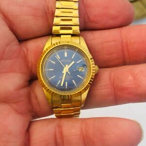 Seiko Gold Watch with Deep Blue Face